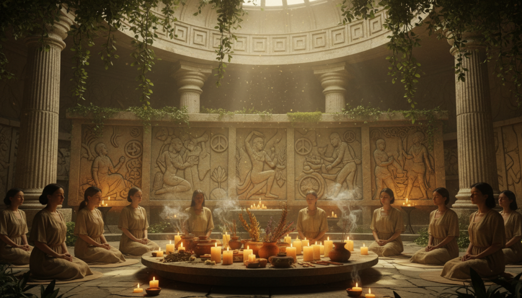 spiritual healing in ancient cultures practiced in temple spaces